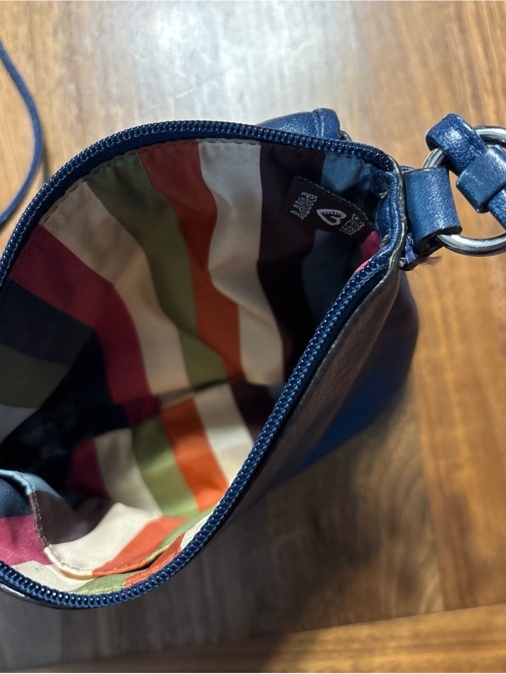 Vintage Coach Poppy Buttery Soft Leather Crossbody Bag In Navy Blue - Picture 4 of 8